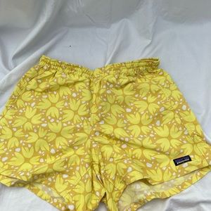 Yellow patterned Patagonia shorts